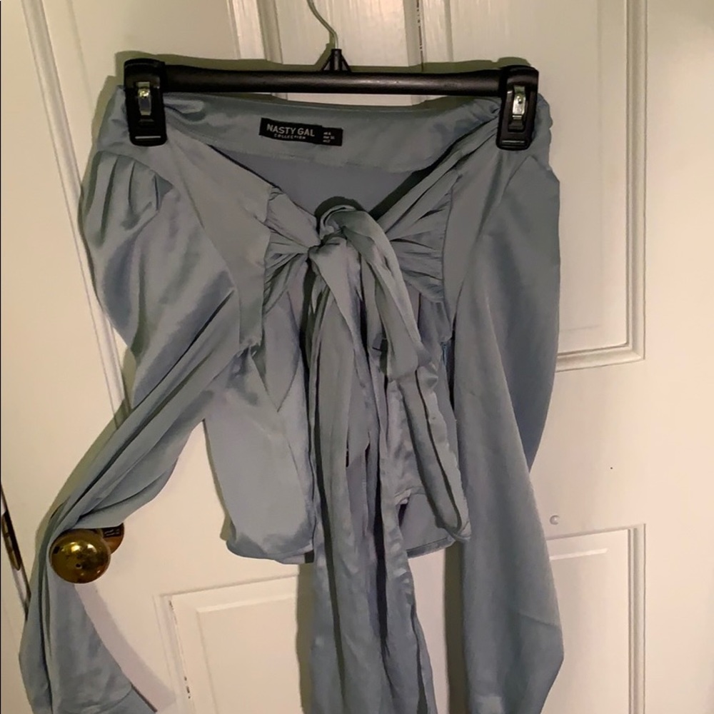 nastygal tie in front blouse